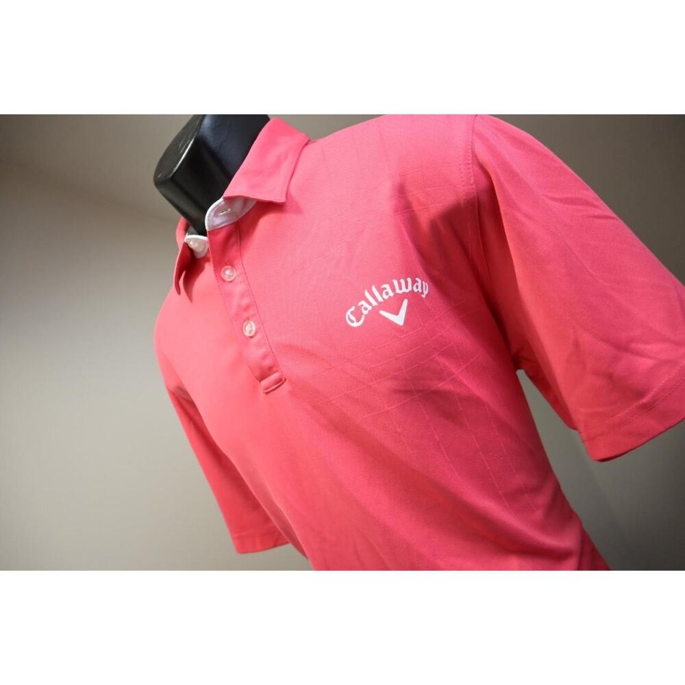 Callaway Golf Polo Wicking Pink Short Sleeve Athletic Shirt Mens Sz Large